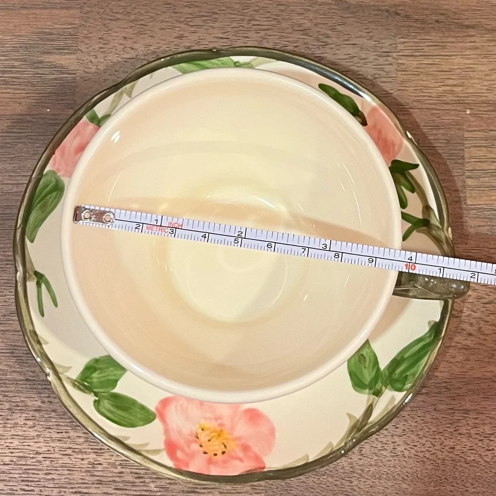 Three Vintage Franciscan Desert Rose Flat Cups and Saucers